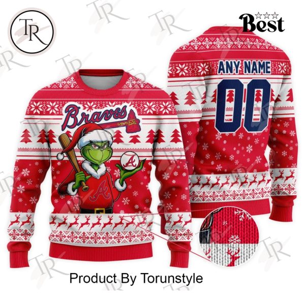 MLB Atlanta Braves Grinch Christmas Sweater Design