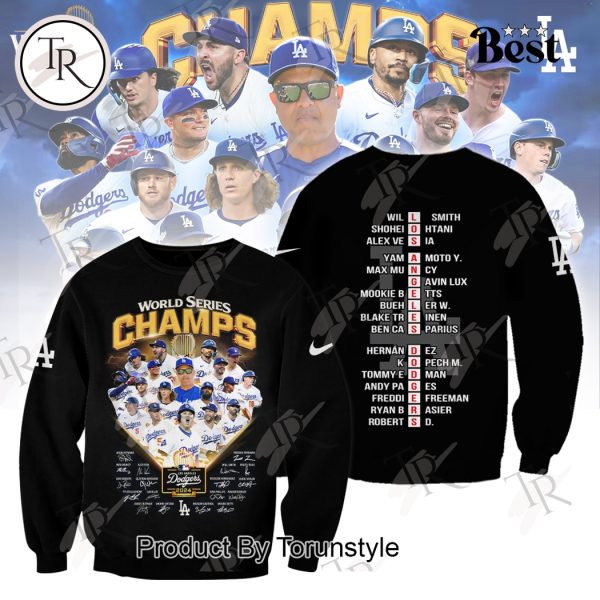 World Series Champs Los Angeles Dodgers 2024 Hoodie – Black