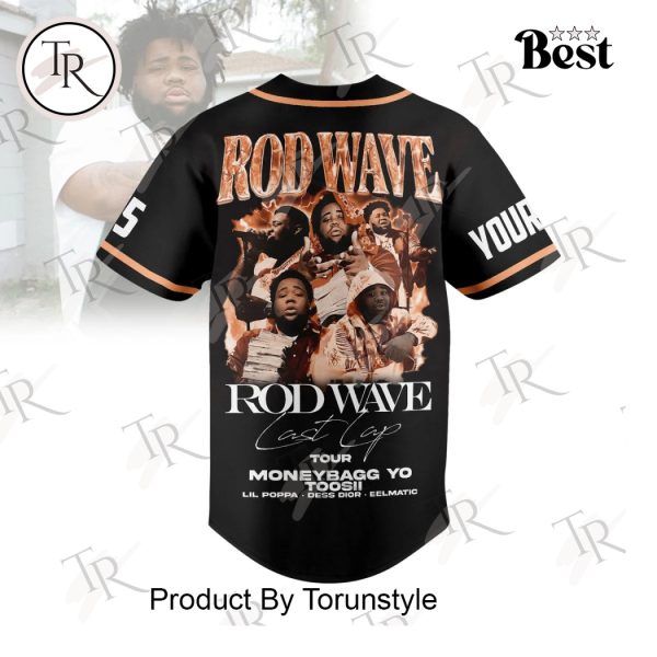 Rod Wave Last Lap Tour Moneybagg Yo, Toosii, Lil Poppa, Dess Dior, and Eelmatic Custom Baseball Jersey