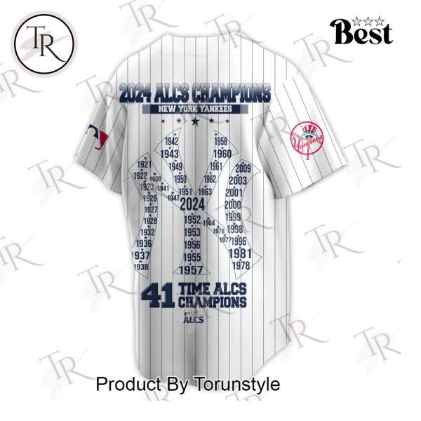 2024 New York Yankees 41 Time ALCS Champions Baseball Jersey – White