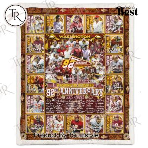 Washington Redskins 92nd Anniversary 1932-2024 Fleece Blanket