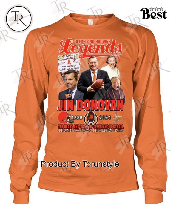 Cleveland Browns Legends Jim Donovan 1956-2024 Thank You For The Memories T-Shirt