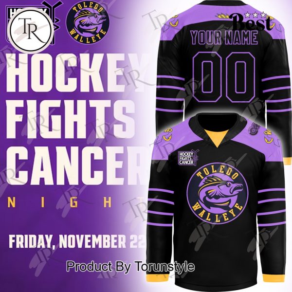 Toledo Walleye x Hockey Fight Cancer Night 2024 Custom Jersey