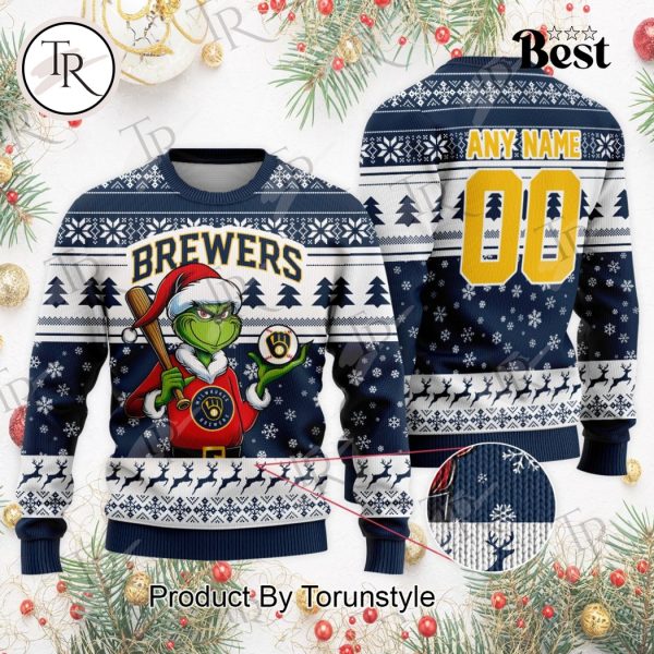 MLB Milwaukee Brewers Grinch Christmas Sweater Design