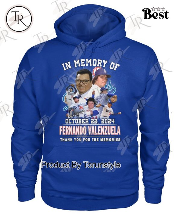 In Memory Of October 22, 2024 Fernando Valenzuela Thank You For The Memories T-Shirt