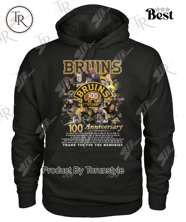 Boston Bruins 100th Anniversary 1924-2024 Thank You For The Memories T-Shirt