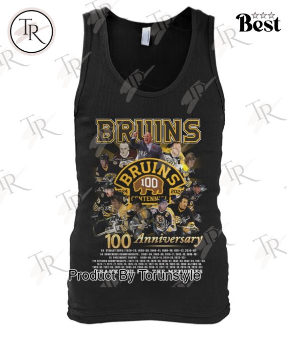 Boston Bruins 100th Anniversary 1924-2024 Thank You For The Memories T-Shirt