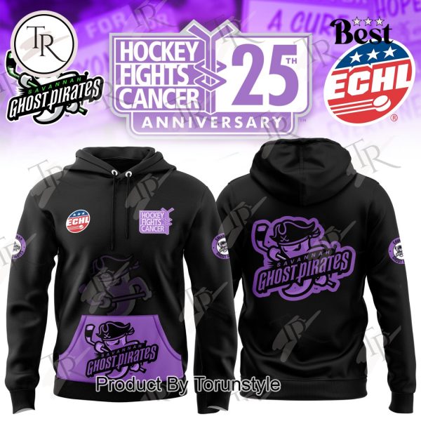 Savannah Ghost Pirates Hockey Fight Cancer 25th Anniversary Hoodie