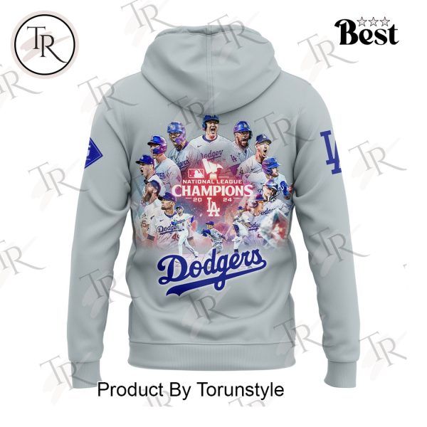 Los Angeles Dodgers 2024 National League Champions, World Series Hoodie, Longpants, Cap – Grey