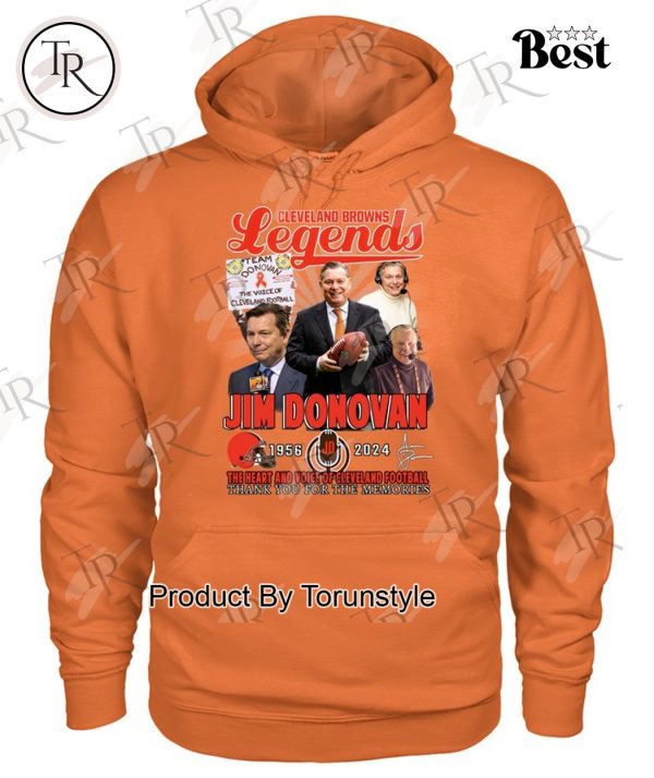 Cleveland Browns Legends Jim Donovan 1956-2024 Thank You For The Memories T-Shirt