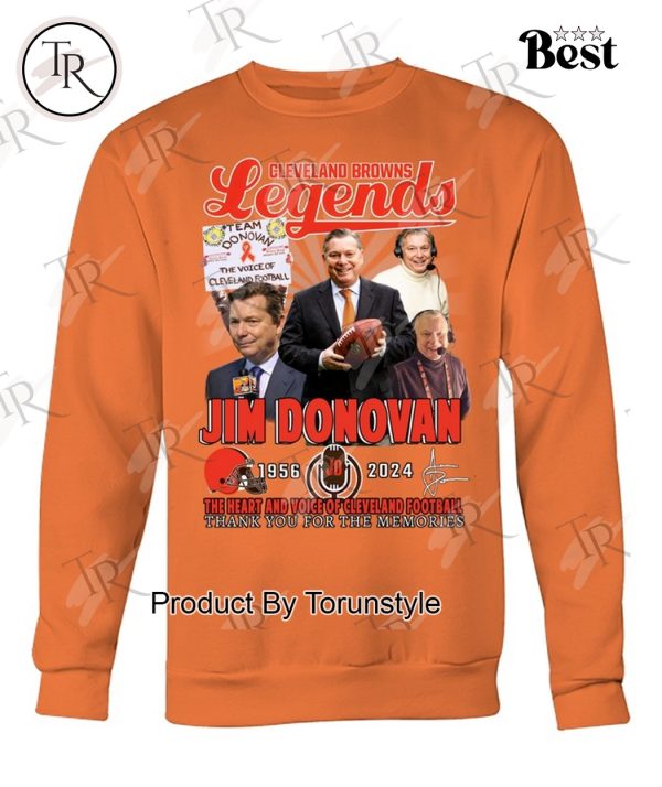 Cleveland Browns Legends Jim Donovan 1956-2024 Thank You For The Memories T-Shirt