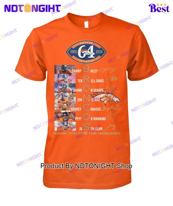 Denver Broncos 64th Anniversary Thank You For The Memories Unisex T-Shirt