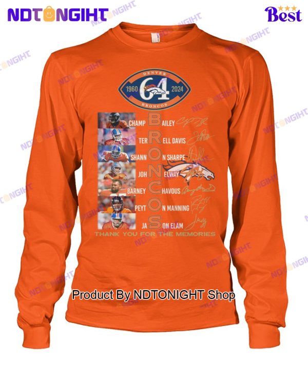 Denver Broncos 64th Anniversary Thank You For The Memories Unisex T-Shirt