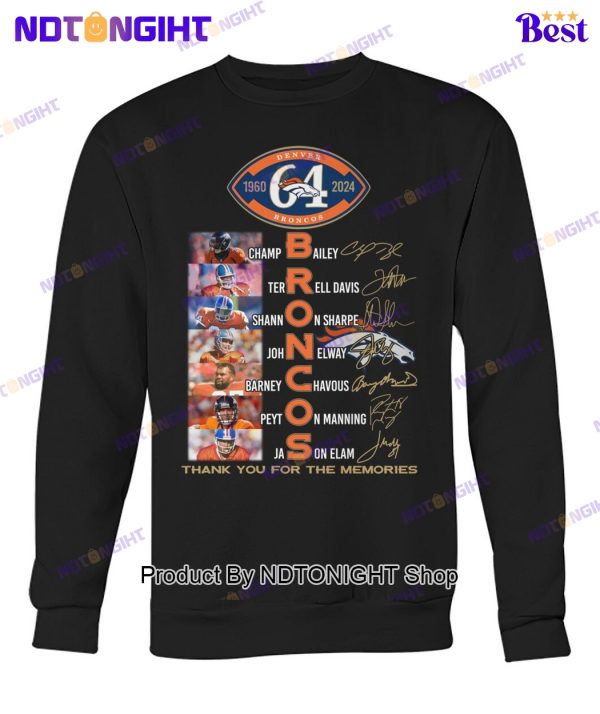 Denver Broncos 64th Anniversary Thank You For The Memories Unisex T-Shirt