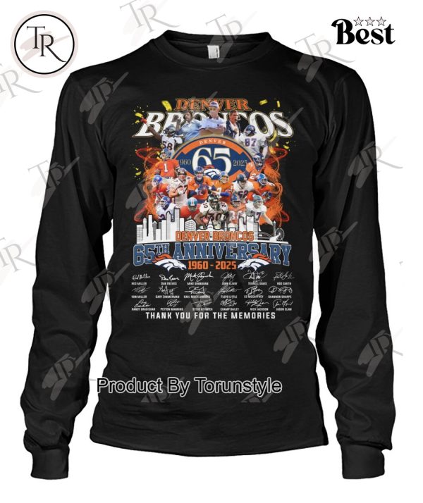 Denver Broncos 65th Anniversary 1960 – 2025 Thank You For The Memories T-Shirt