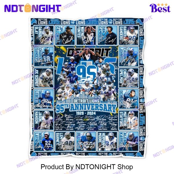 Detroit Lions 95th Anniversary 1929 – 2024 Blanket