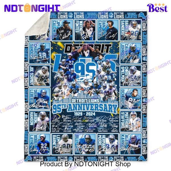 Detroit Lions 95th Anniversary 1929 – 2024 Blanket