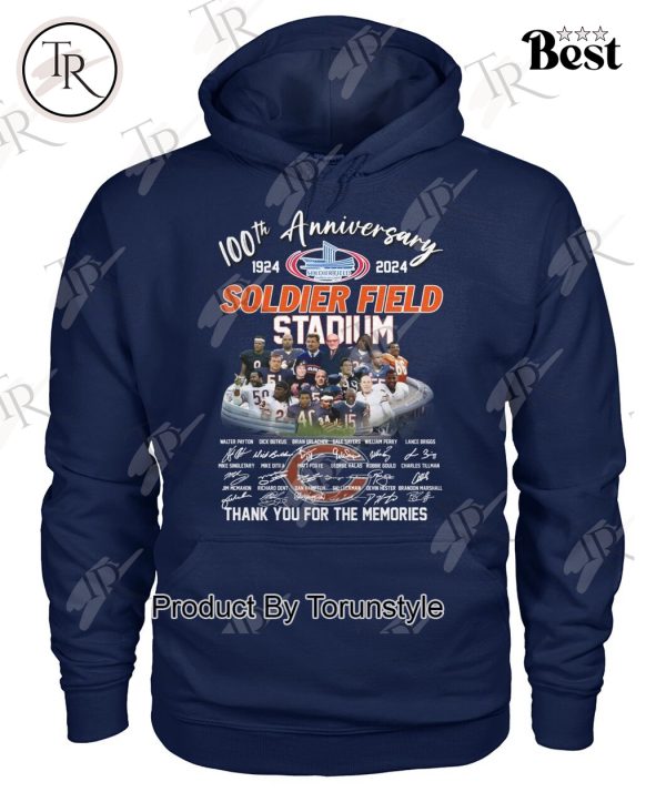 100th Anniversary 1924-2024 Soldier Field Stadium Thank You For The Memories T-Shirt