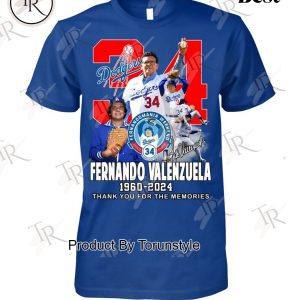 Fernando Valenzuela 1960-2024 Baseball Hall Of Fame Thank You For The Memories T-Shirt