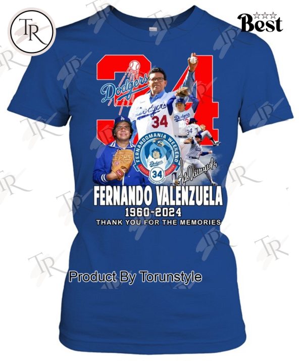 Fernando Valenzuela 1960-2024 Thank You For The Memories T-Shirt