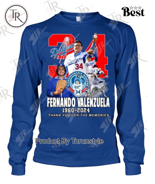 Fernando Valenzuela 1960-2024 Thank You For The Memories T-Shirt