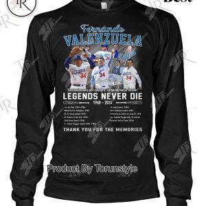 Fernando Valenzuela Legends Never Die 1960-2024 Thank You For The Memories T-Shirt