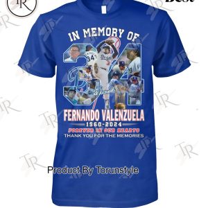 In Memory Of October 22, 2024 Fernando Valenzuela Thank You For The Memories T-Shirt