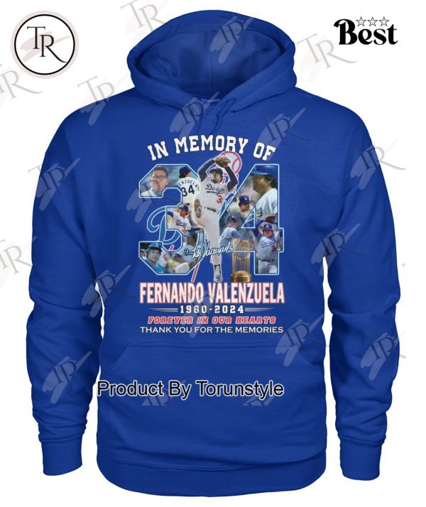 In Memory Of Fernando Valenzuela 1960-2024 Forever In Our Hearts Thank You For The Memories T-Shirt