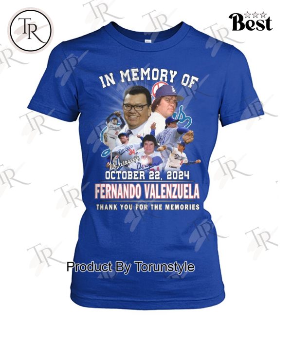 In Memory Of October 22, 2024 Fernando Valenzuela Thank You For The Memories T-Shirt