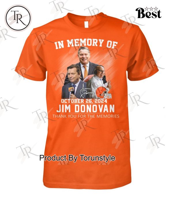 In Memory Of October 26, 2024 Jim Donovan Thank You For The Memories T-Shirt