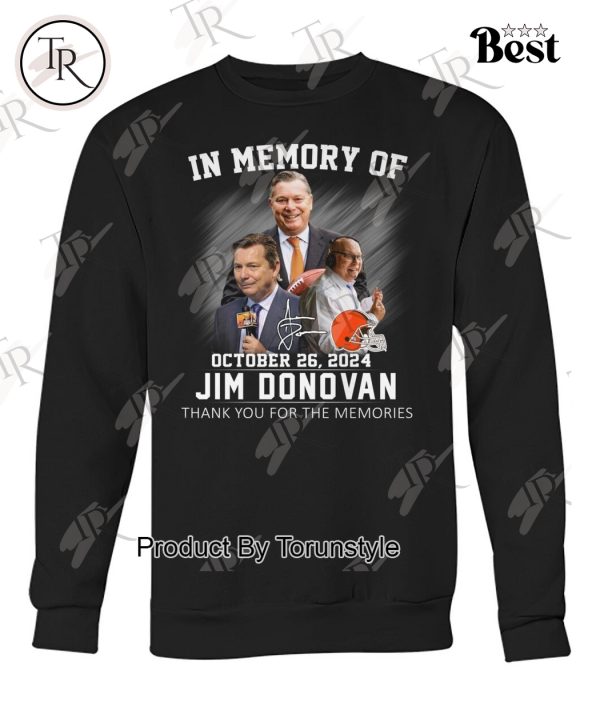 In Memory Of October 26, 2024 Jim Donovan Thank You For The Memories T-Shirt