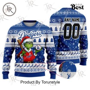 MLB Los Angeles Dodgers Grinch Christmas Sweater Design