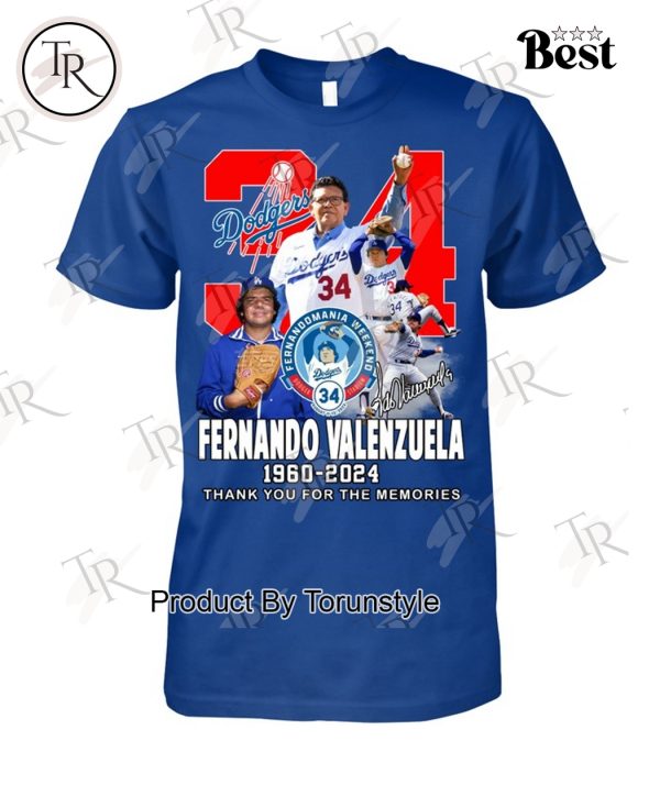 Fernando Valenzuela 1960-2024 Thank You For The Memories T-Shirt