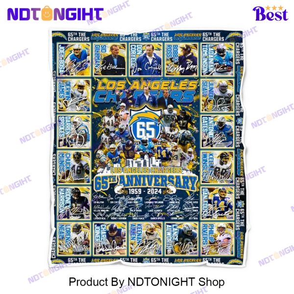 Los Angeles Chargers 65th Anniversary 1959 – 2024 Blanket