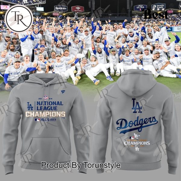 Los Angeles Dodgers 2024 National League Champions Hoodie, Longpants, Cap – Grey