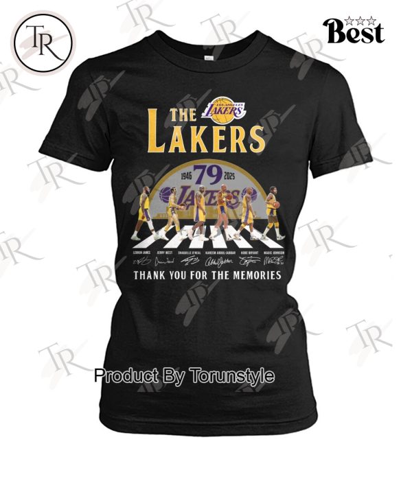 Los Angeles Lakers 79th Anniversary 1946-2025 Thank You For The Memories T-Shirt