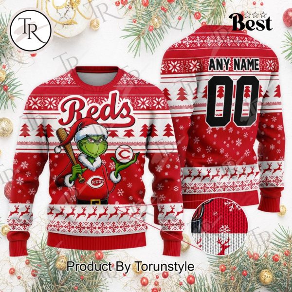 MLB Cincinnati Reds Grinch Christmas Sweater Design