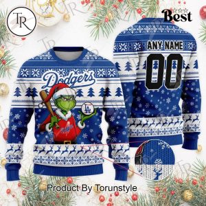 MLB Los Angeles Dodgers Grinch Christmas Sweater Design