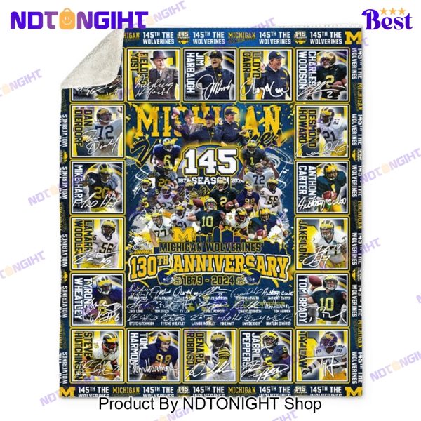 Michigan Wolverines 145th Anniversary 1879 – 2024 Blanket