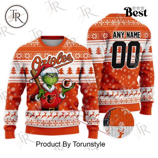 MLB Baltimore Orioles Grinch Christmas Sweater Design