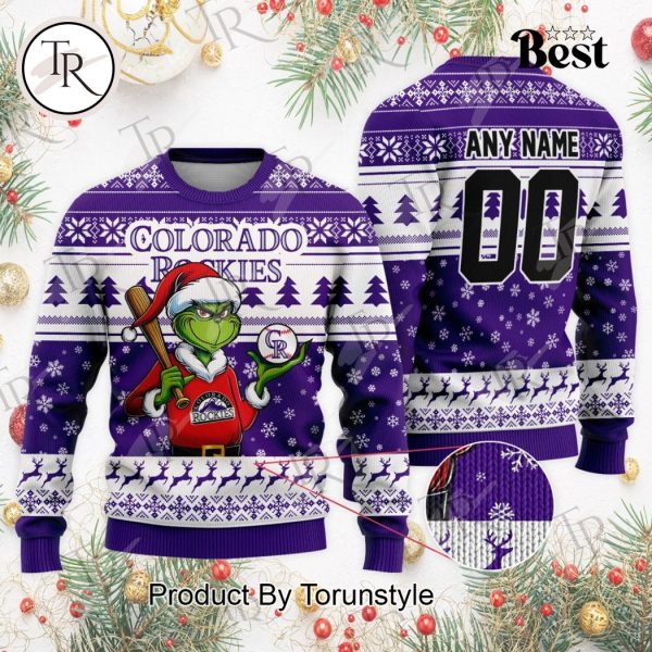 MLB Colorado Rockies Grinch Christmas Sweater Design