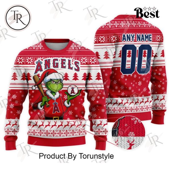 MLB Los Angeles Angels Grinch Christmas Sweater Design