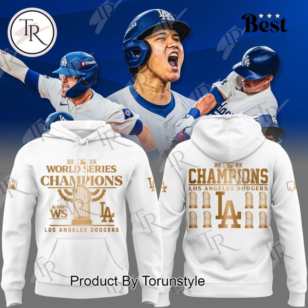 MLB Los Angeles Dodgers 2024 World Series Champions Hoodie – White