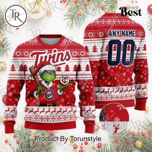 MLB Minnesota Twins Grinch Christmas Sweater Design