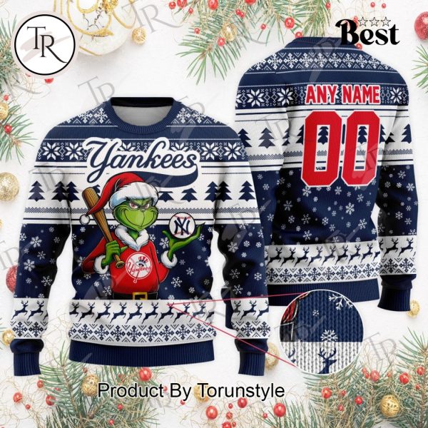 MLB New York Yankees Grinch Christmas Sweater Design