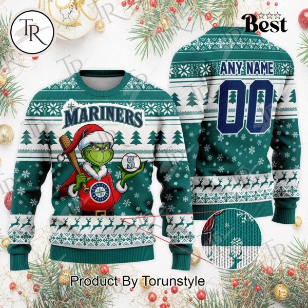 MLB Seattle Mariners Grinch Christmas Sweater Design