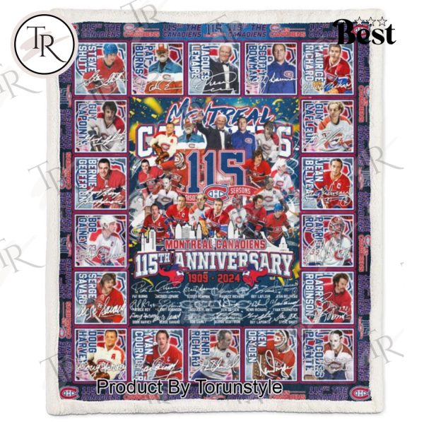 Montreal Canadiens 115th Anniversary 1909-2024 Fleece Blanket