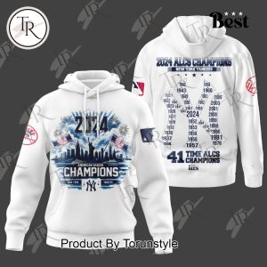 2024 New York Yankees 41 Time ALCS Champions Hoodie – White