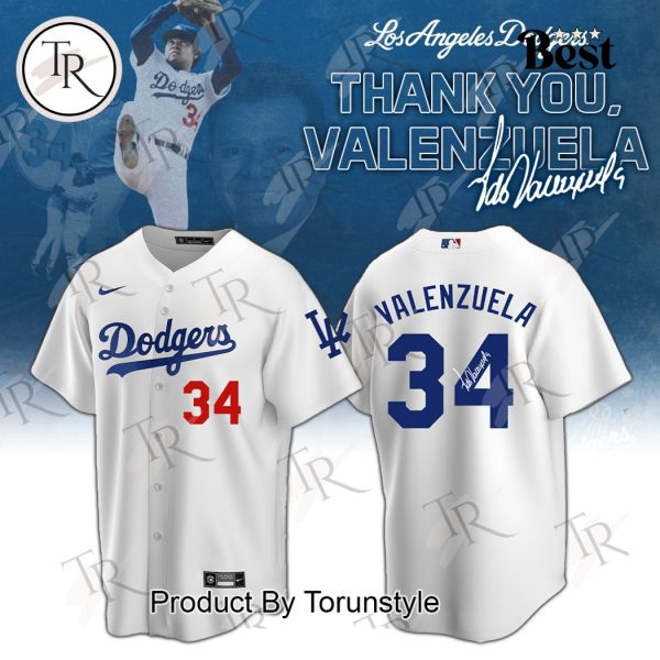 Los Angeles Dodgers Thank You, Valenzuela Baseball Jersey