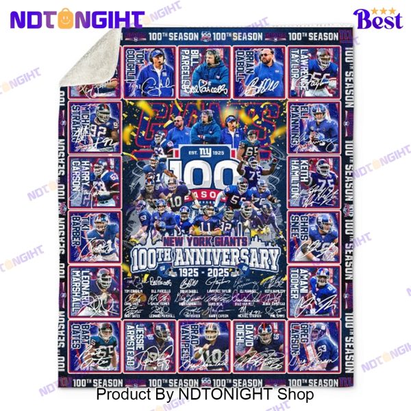 New York Giants 100th Anniversary 1925 – 2025 Blanket